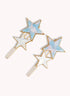 Marbelized Star Duo Clip - Colors: Cotton Candy Sky & Mother of Pearl White